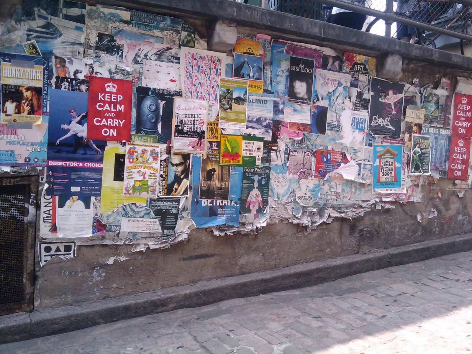 A wheat paste wall and art post wall used in the background of the ranting devigner blog. This wall is from Pike Place Market in Seattle, WA, famously next to the Bubble Gum Wall. This wall was also used for a Flash website portfolio I built back then too.
