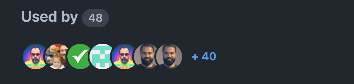 Screenshot of the number of contributors on Github