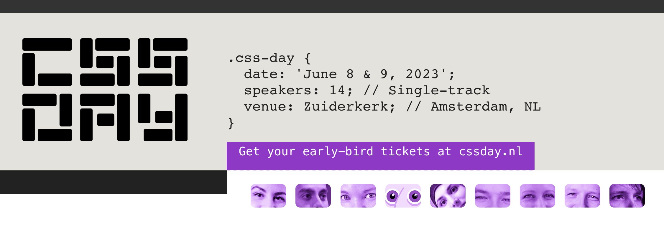 Screenshot from the CSS Day 2023 website