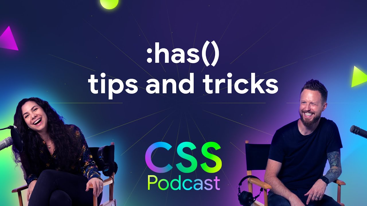 Una and Adam sitting in recording chairs smiling over an 80s backdrop with a title saying the title of the episode.