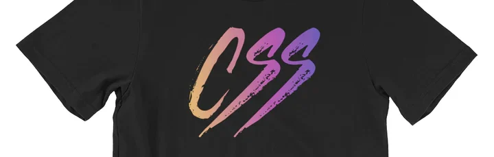 A shirt with 80s slasher text saying CSS