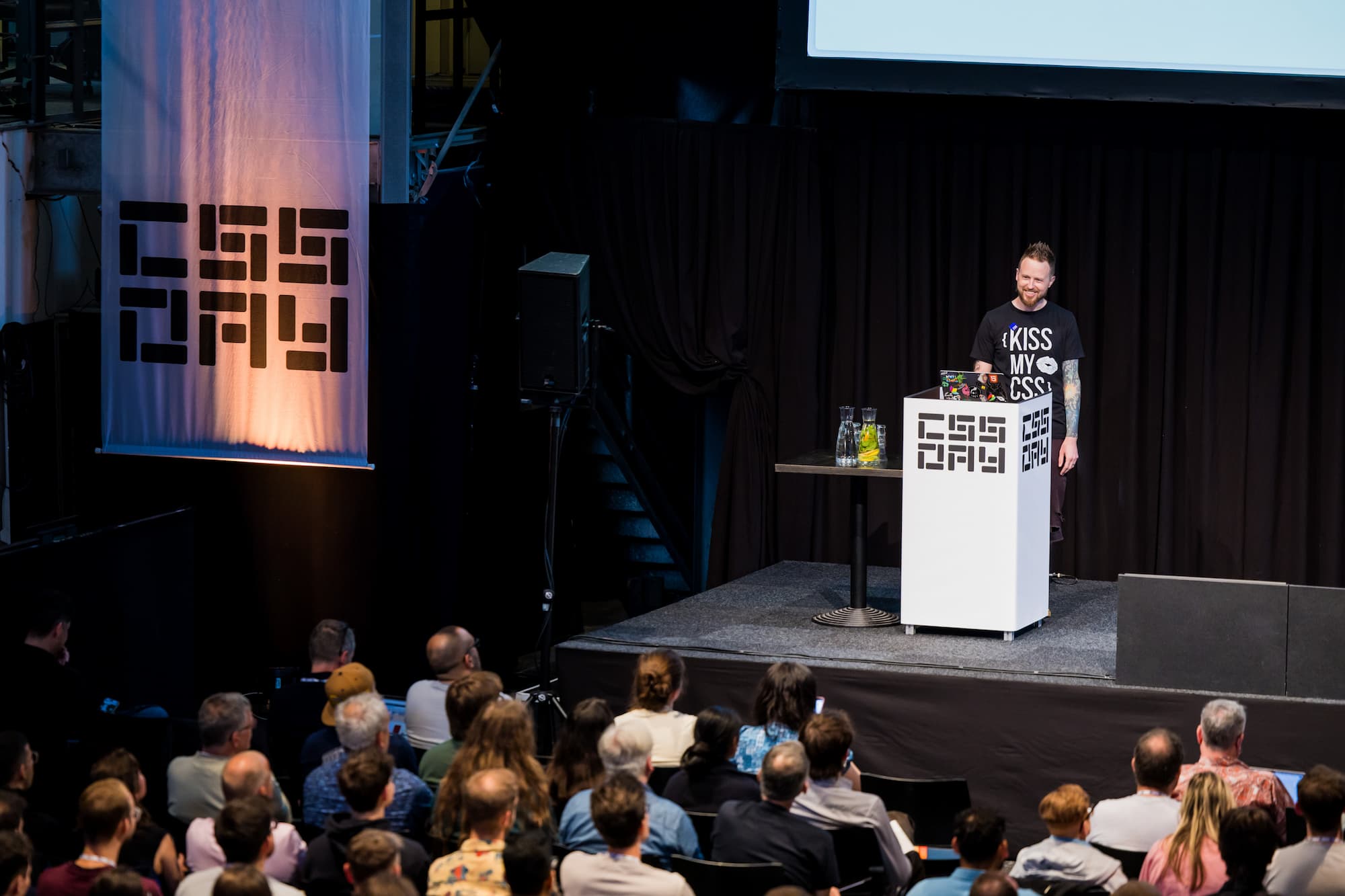 Photo of me on stage from an up above perspective