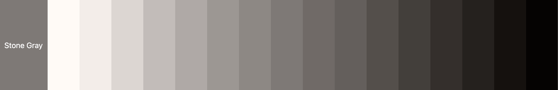 The gray palette shifted toward a warm stone tint after setting --gray-hue to 50 and --gray-chroma to .01