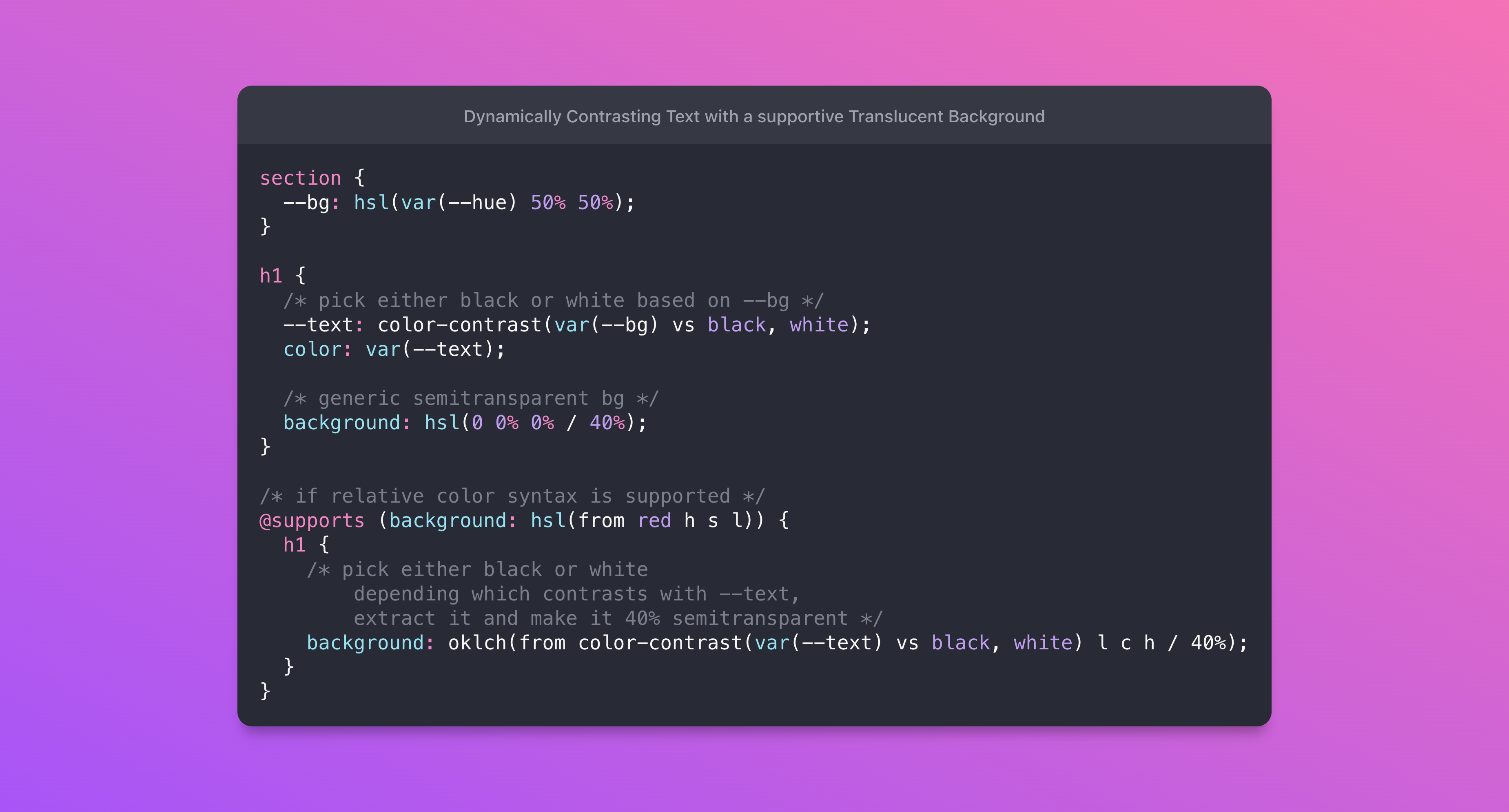 Screenshot of the final code snippet from this blog post.