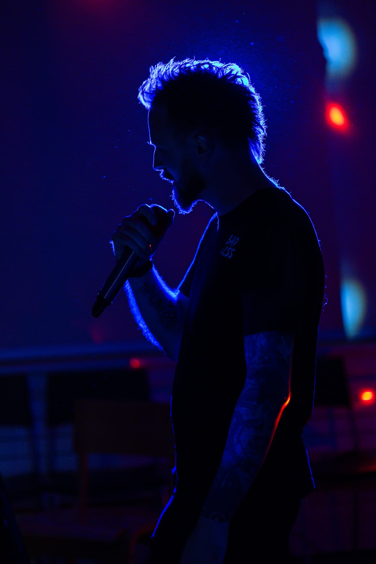 Me rapping in front of a group of developers